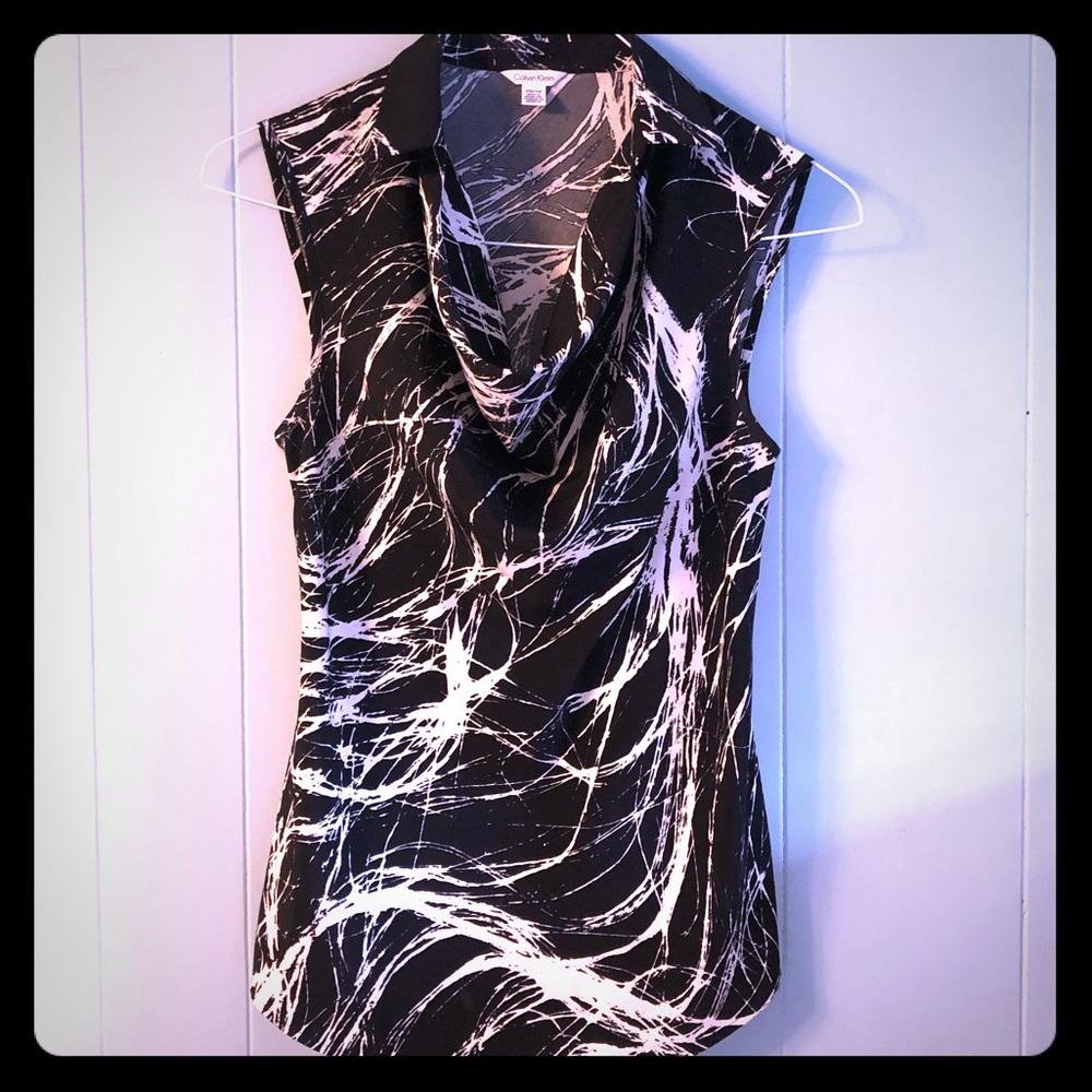 Collared cowl neck Calvin Klein Blouse